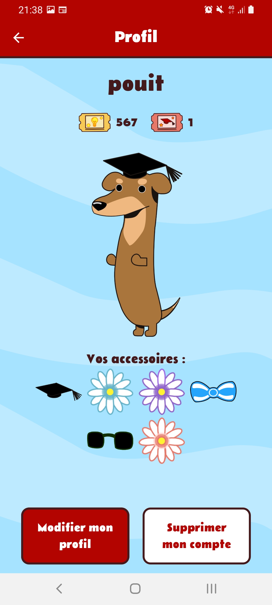 Page de personnalisation du teckel